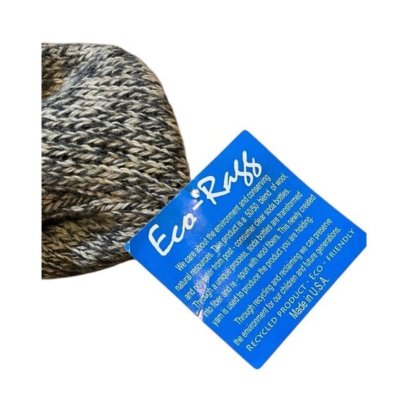 Warm Knit Gray Face Ski Mask Hat Eye Cutouts Wool Polyester Fleece Lined NWT - Picture 3 of 3